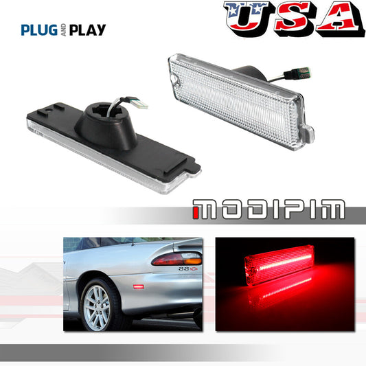 Applicable to 93-02 for Chevrolet Camaro rear bumper bright red LED transparent side marker lights