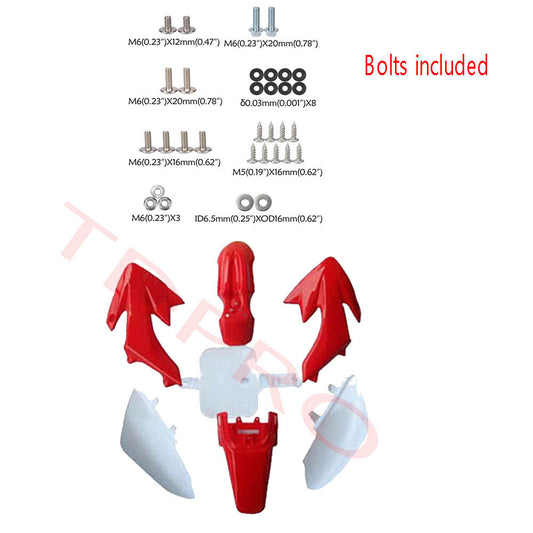 Red plastic fender kit bolts for Honda CRF50 XR50 Taodao 110 125CC Pit Dirt bicycles