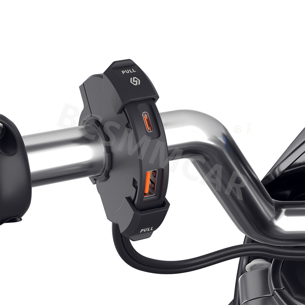 Motorcycle QC 3.0 USB Type-C Charger Adapter Handlebar Mounting Phone Waterproof