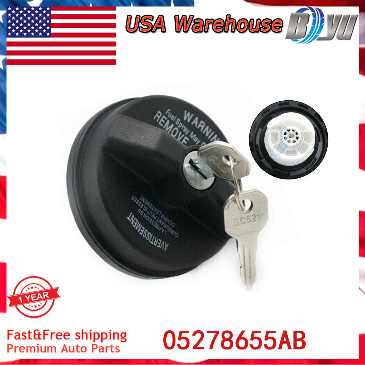 NEW Locking Gas Fuel Cap Fits for 01-21 for Chrysler for Jeep for Dodge for Ram 05278655AB