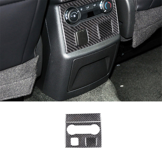 3Pcs Carbon Fiber Rear Central Console Trim Panel for Ford Explorer 2011-2014