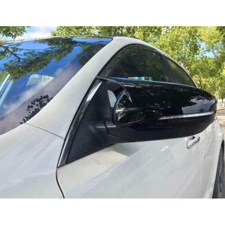 for Kia Optima 2011-15 Gloss Black OX Horn Rear View Side Door Mirror Cap Cover