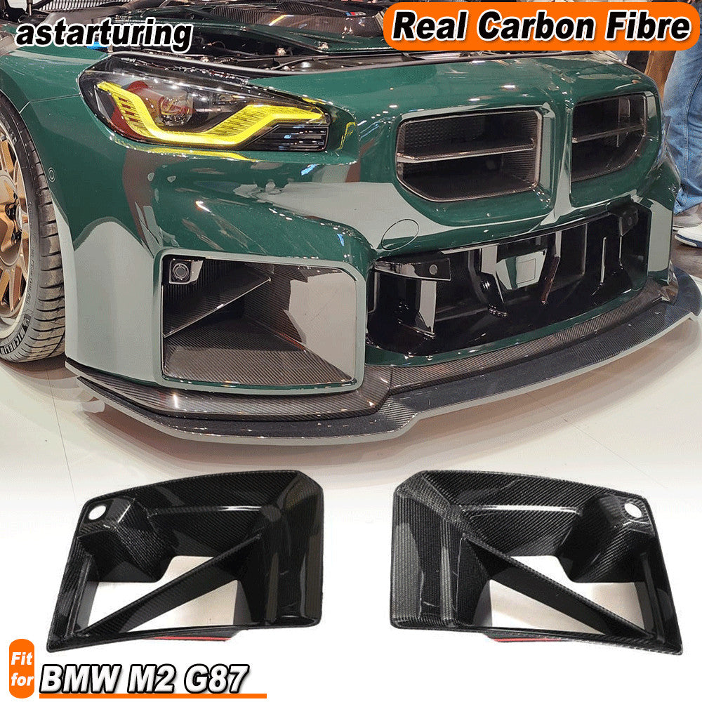 Fit for BMW M2 G87 2022-24 REAL CARBON Front Air Vent Intake Duct Inserts Covers