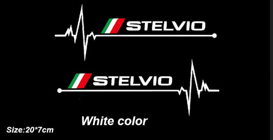 2-Pack White Car Body Stickers and Badges for Alfa Romeo for Stelvio Car Accessories