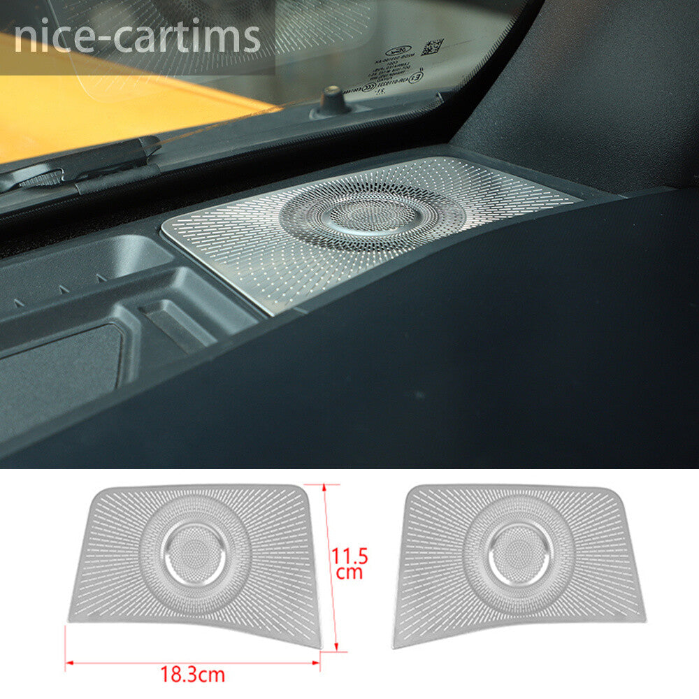 Steel Silver Front Door A-pillar Speaker Horn Net Trim for Ford Bronco 2021-2023