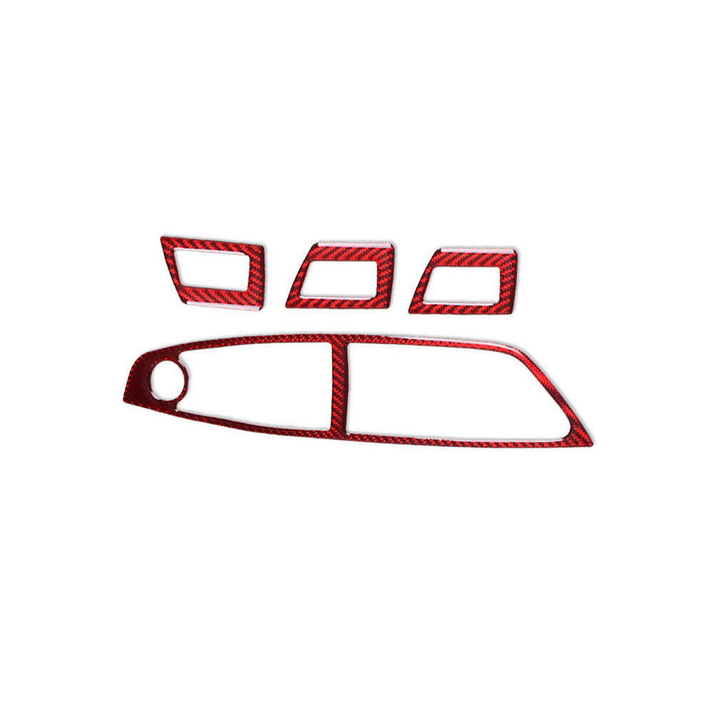 Red Carbon Fiber Window Switch Lift Panel Trim for BMW F10 5 Series 2011-2018