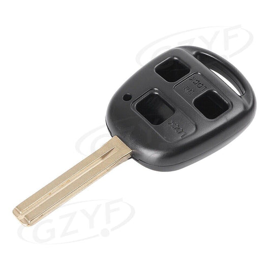 Remote Key Fob Shell Case Cover 3-Buttons Replacement Universal Fit for Lexus Black