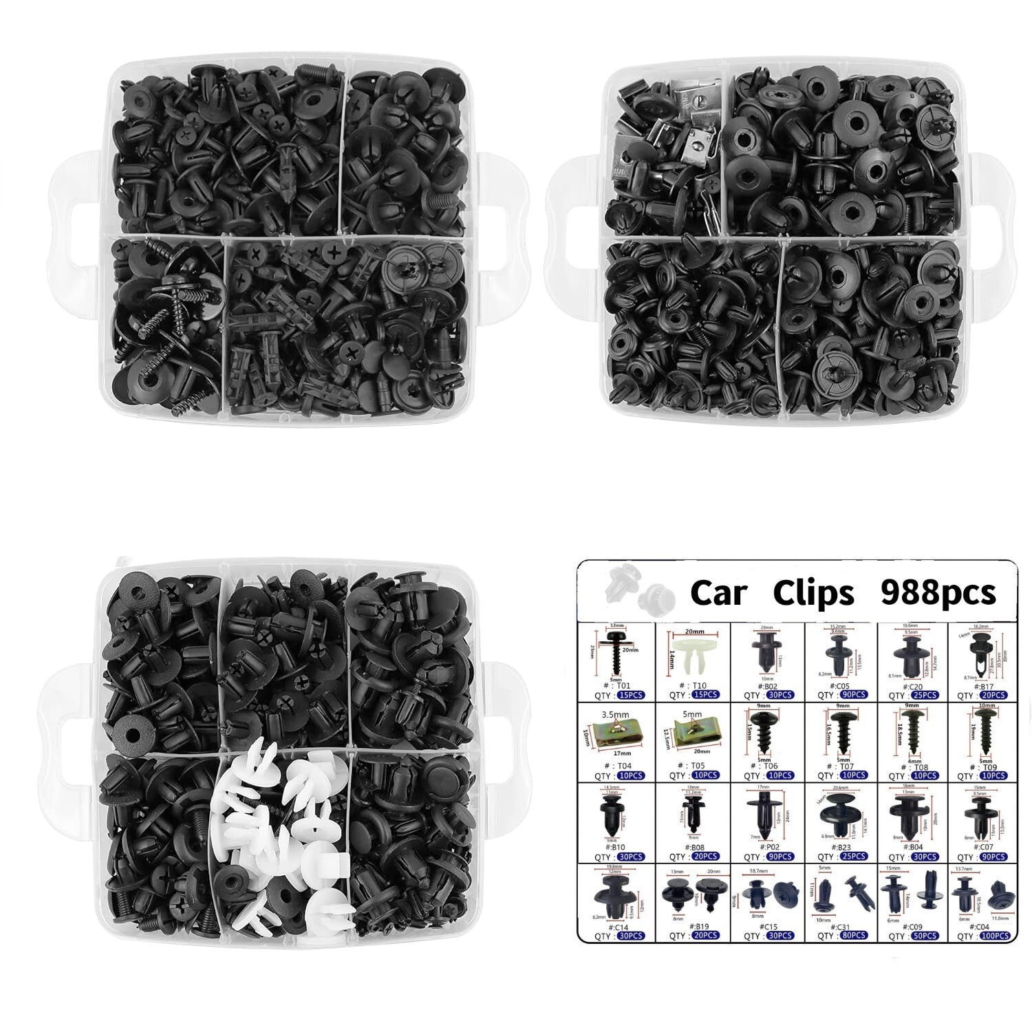 Car push-type fixing clip, plastic bumper clip, automatic rivet pusher, door panel clip