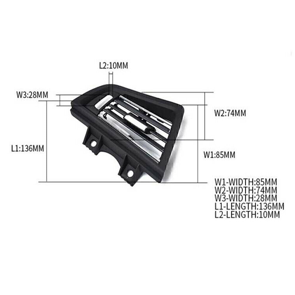 Air conditioning left vent panel for BMW 5 Series F18 F11 F10, black.