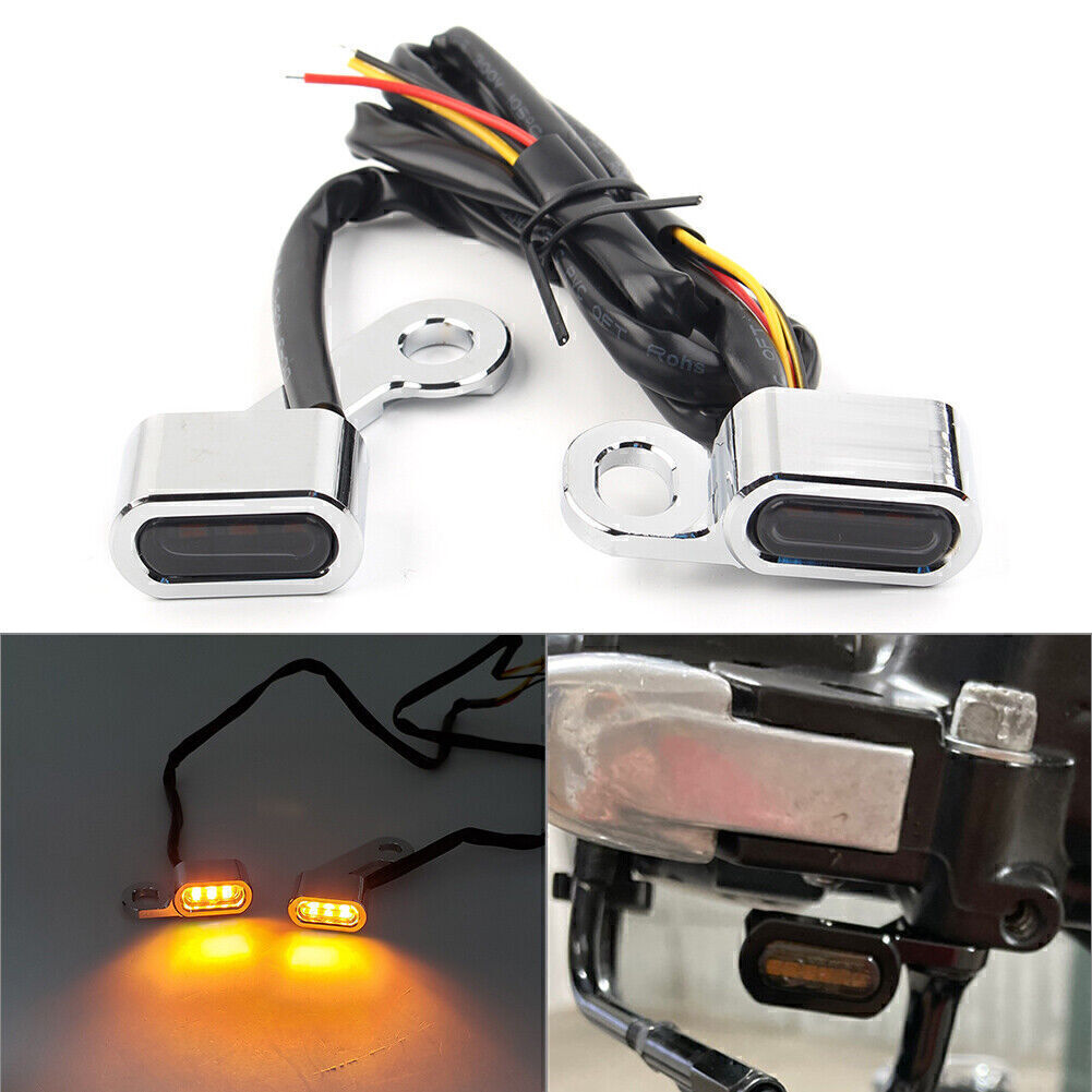 Sequential LED Turn Signals Flowing for Mini Handlebar Light Fit for Harley Motor