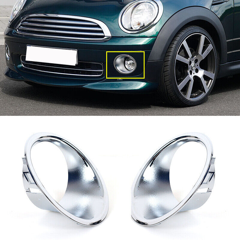 Chrome trim ring cover for front fog lights, suitable for BMW for Mini Cooper R55 R56 R57