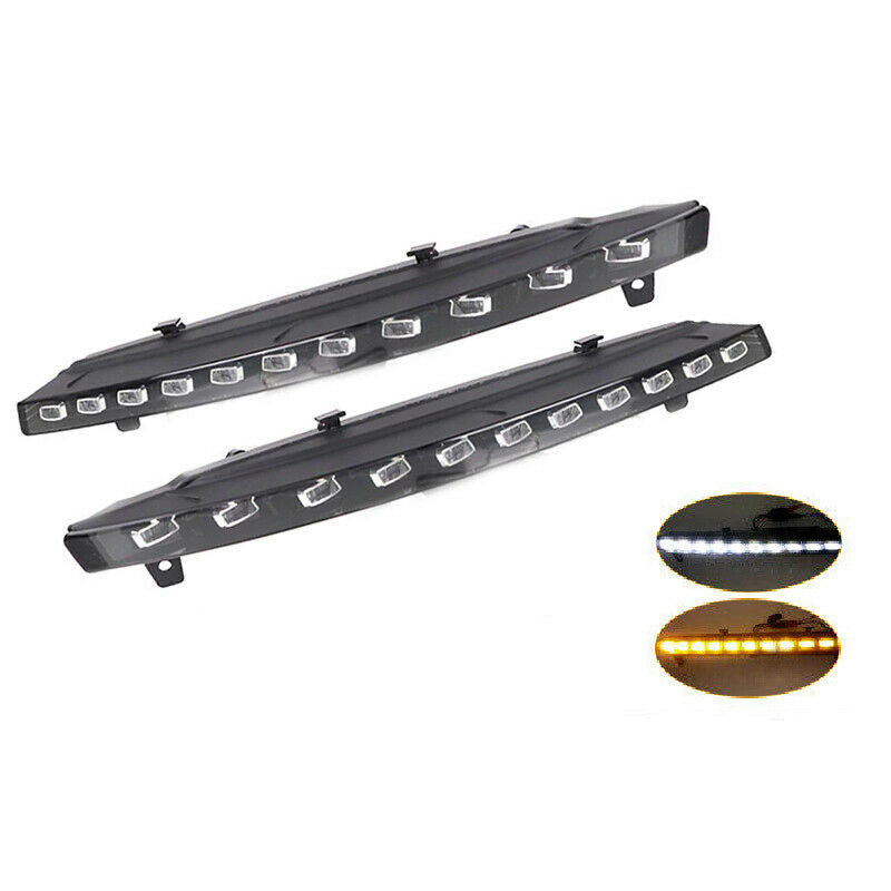 ?? Pair DRL Dynamic White Yellow Daytime Running Light for Audi Q7 2010-2015 ??