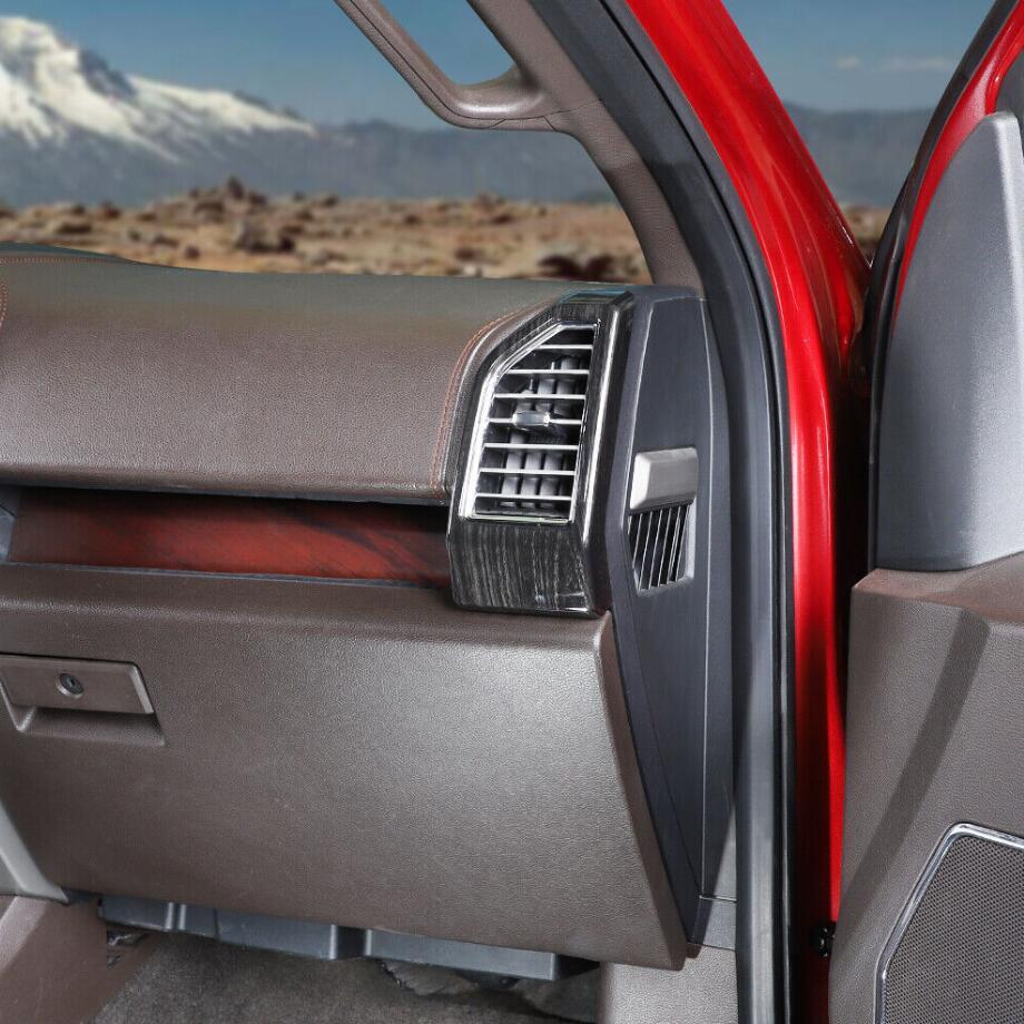 Suitable for 15-20 for Ford F150 Black Wood Grain Dashboard Side Vent Cover Trim