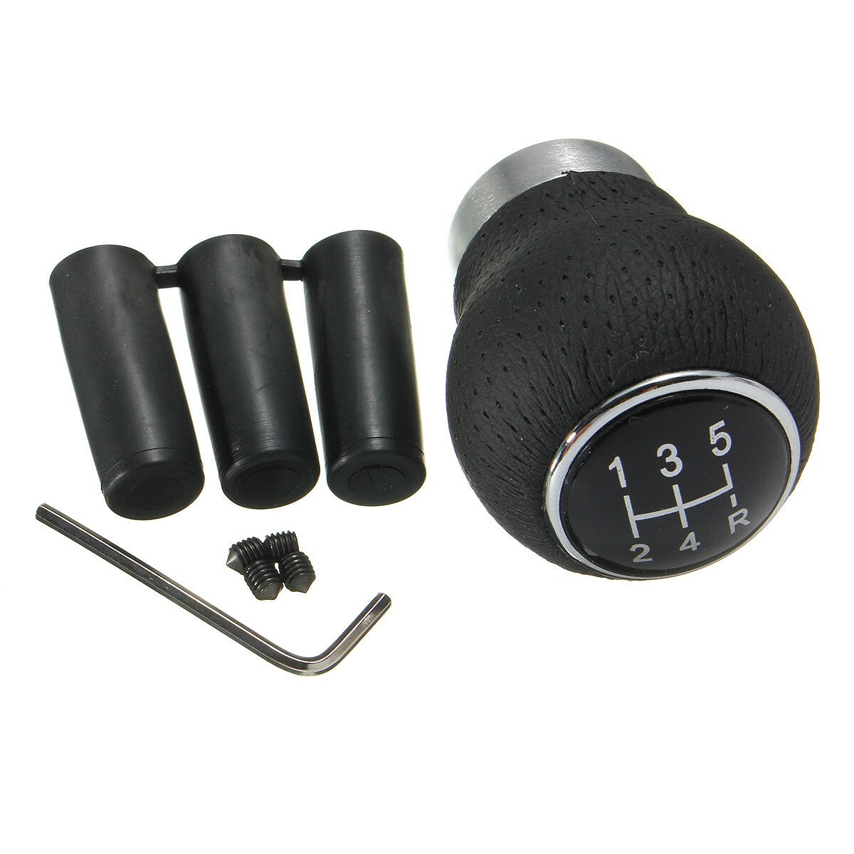 5 Speed Leather Car Manual Shift Knob Gear Stick Shifter Lever Handle Kit