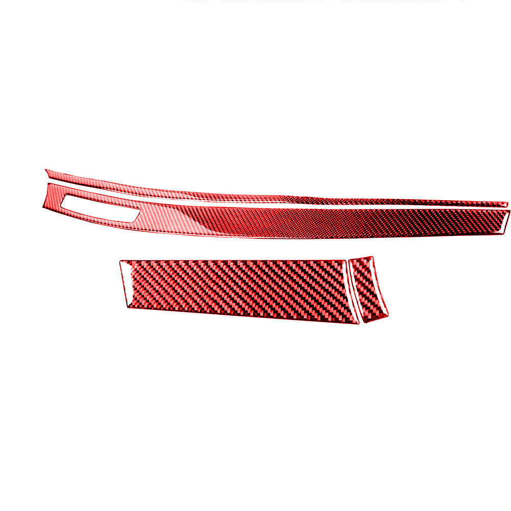 4x Red Carbon FiberDashboard Panel Cover Trim for Mitsubishi Lancer 2008-2015