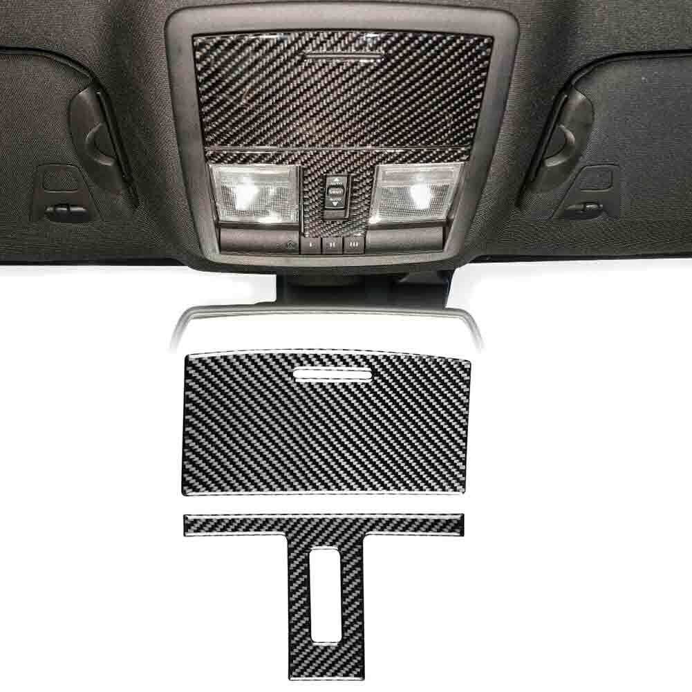 2pcs Reading Light Lamp Decor Cover Trim for Dodge for Challenger 2015+ Carbon Fiber