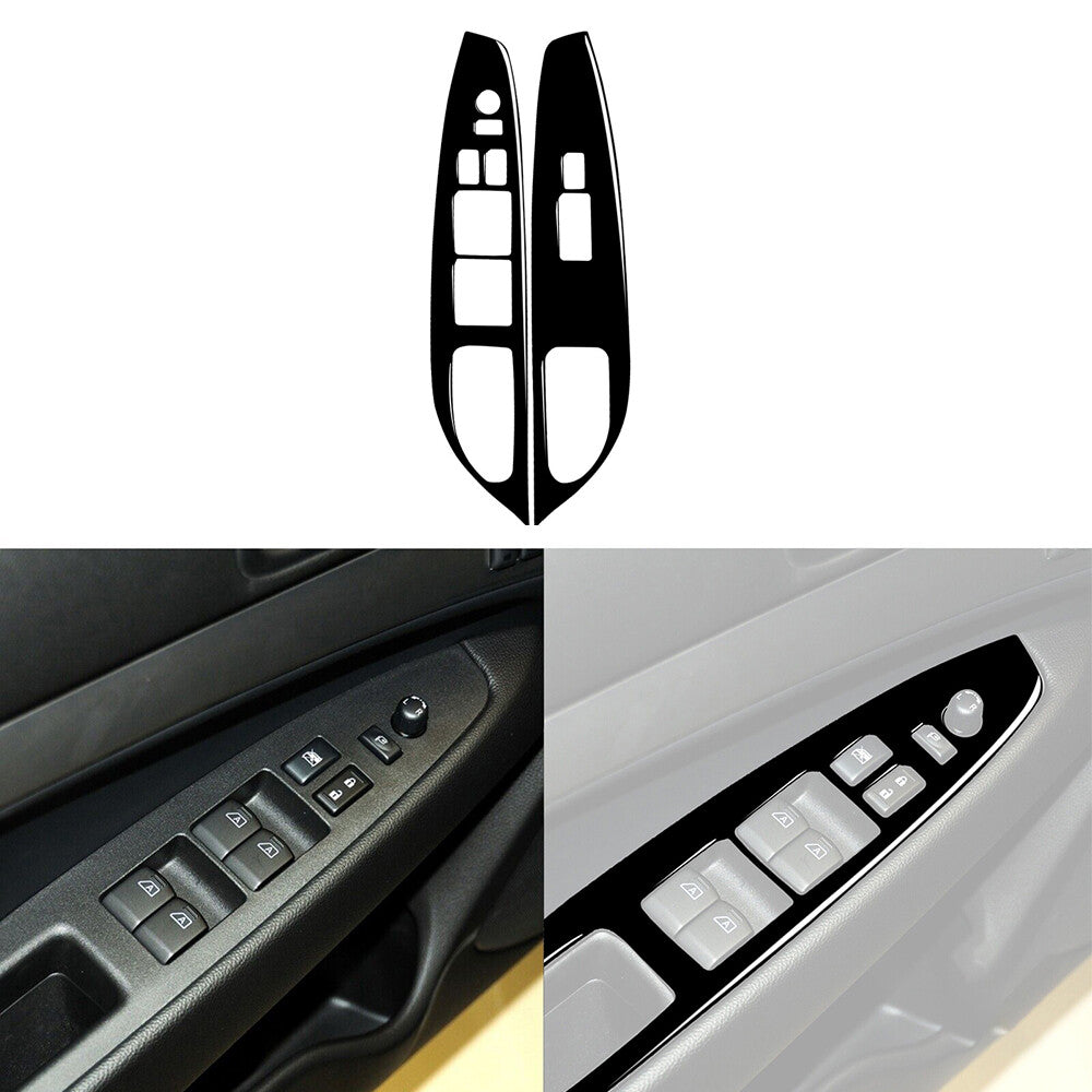 2Pcs Piano Black Front Door Window Lift Cover Trim for Infiniti G37 2010-2013
