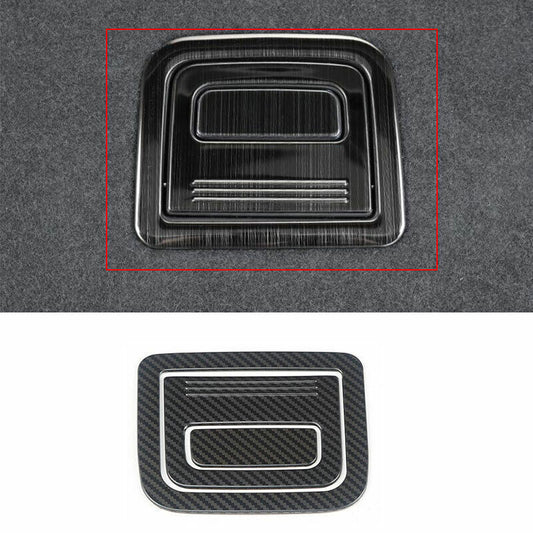 for Audi Q5 2018-2024 Carbon Fiber Steel Inner Rear Trunk Handle Cover Trim 3Pcs