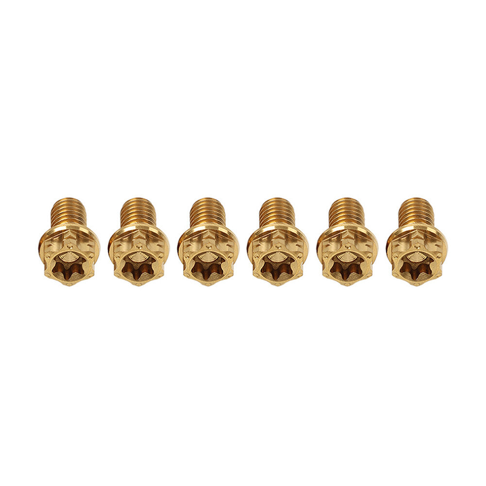 6pcs Bolts Torx Head Flange Screws M8x35mm Gold For Motorcycle Bike