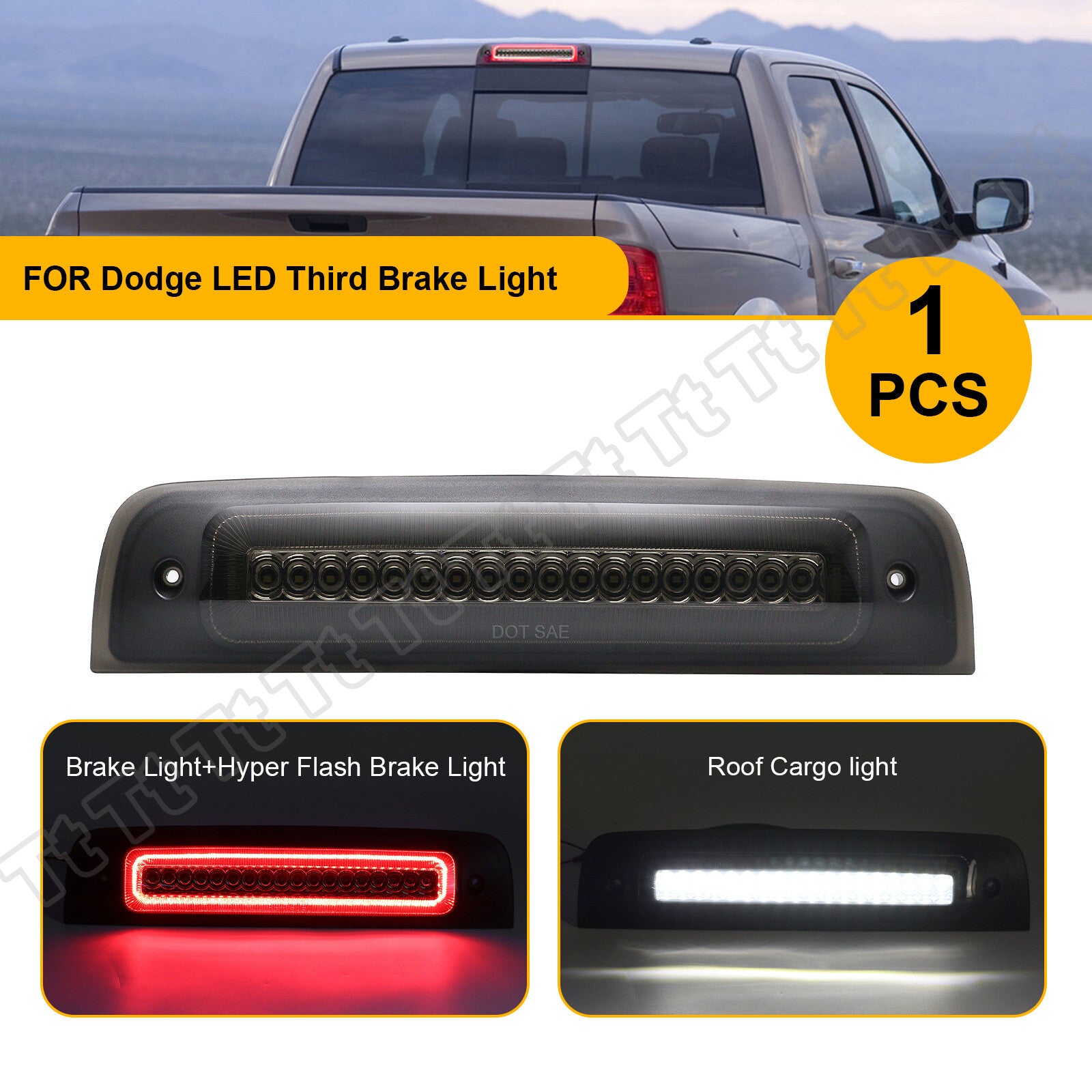 LED third brake light and tail cargo light applicable to 2009-2022 for Dodge for Ram 1500 2500 3500