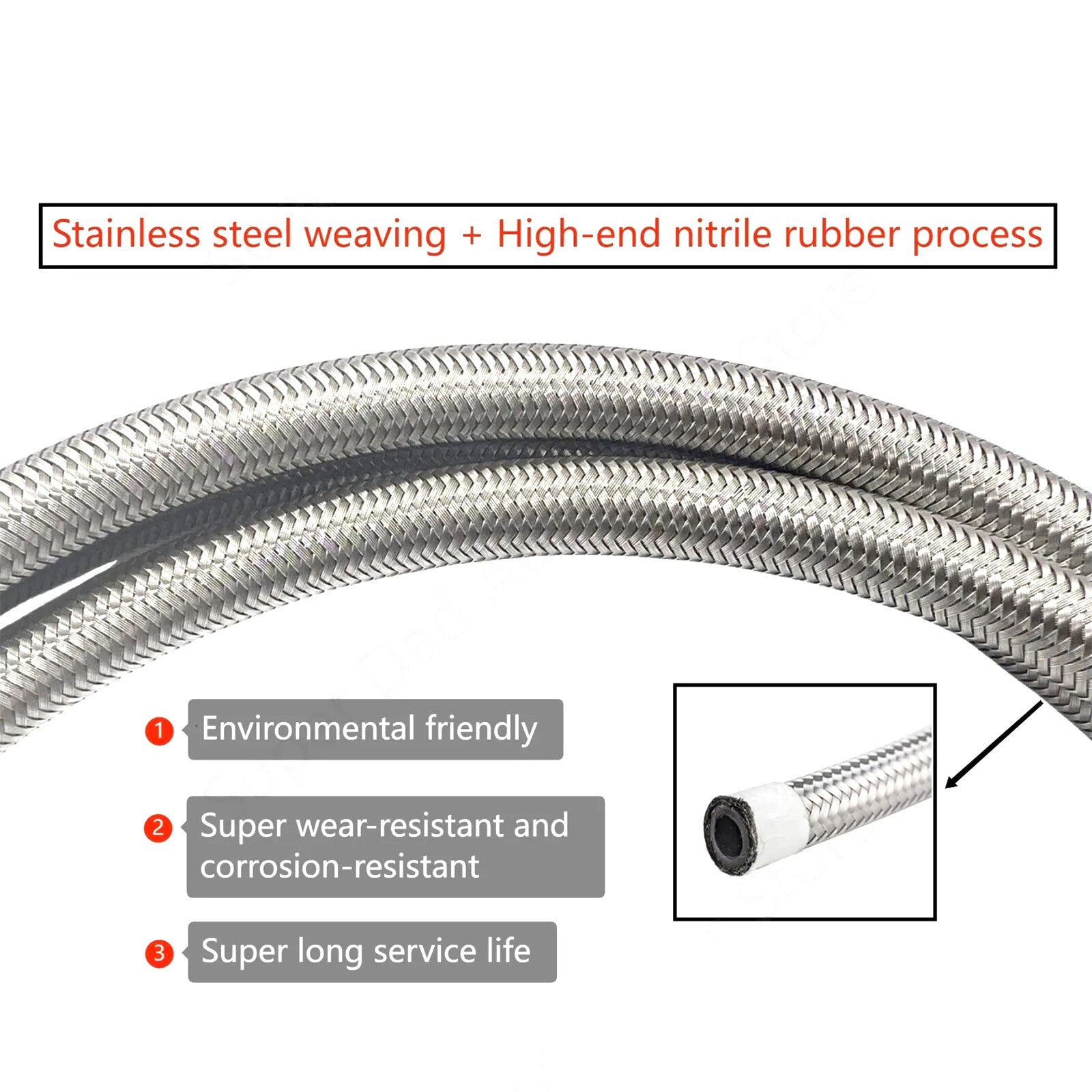 1Set SS Braided Fuel Lines Quick Fix Kits for GMC for Chevrolet Gas Flex Ext Cab