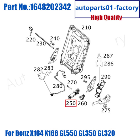 3rd Third Row for Seat Motor 1648202342 for Benz X164 X166 GL550 GL350 GL320 GL450