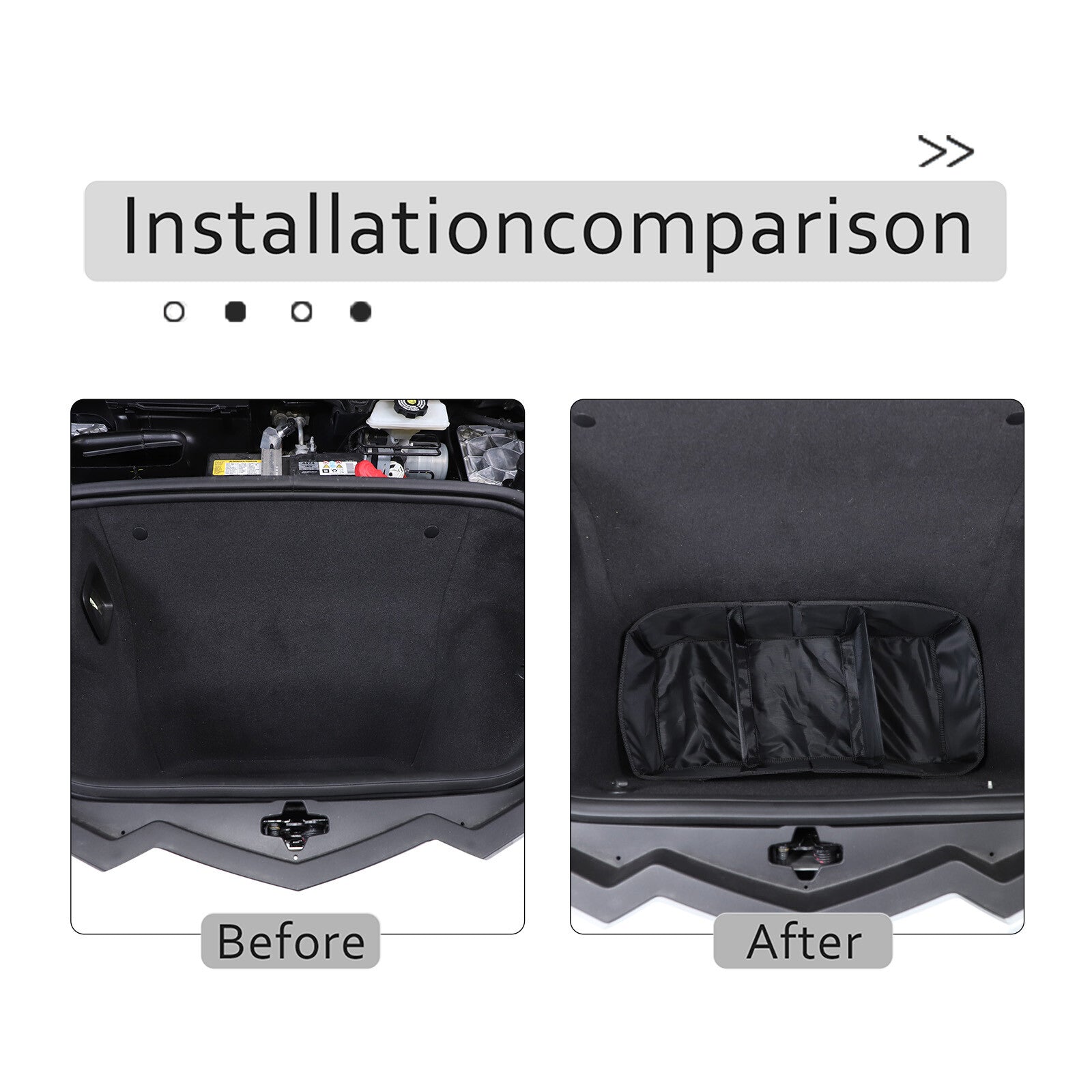 Front and rear trunk luggage storage bags and Frunk storage boxes are suitable for Corvette C8 2020-2023.