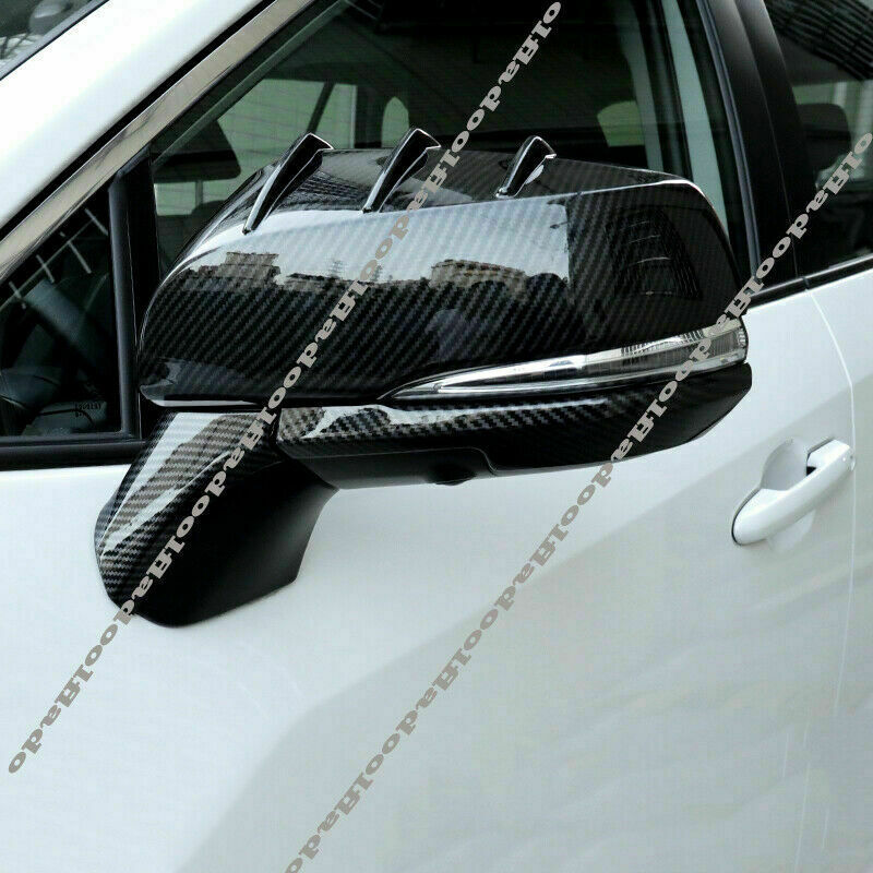 6P Carbon Fiber Rearview Mirror Cover Strip Trim for Toyota Highlander 2020-2023