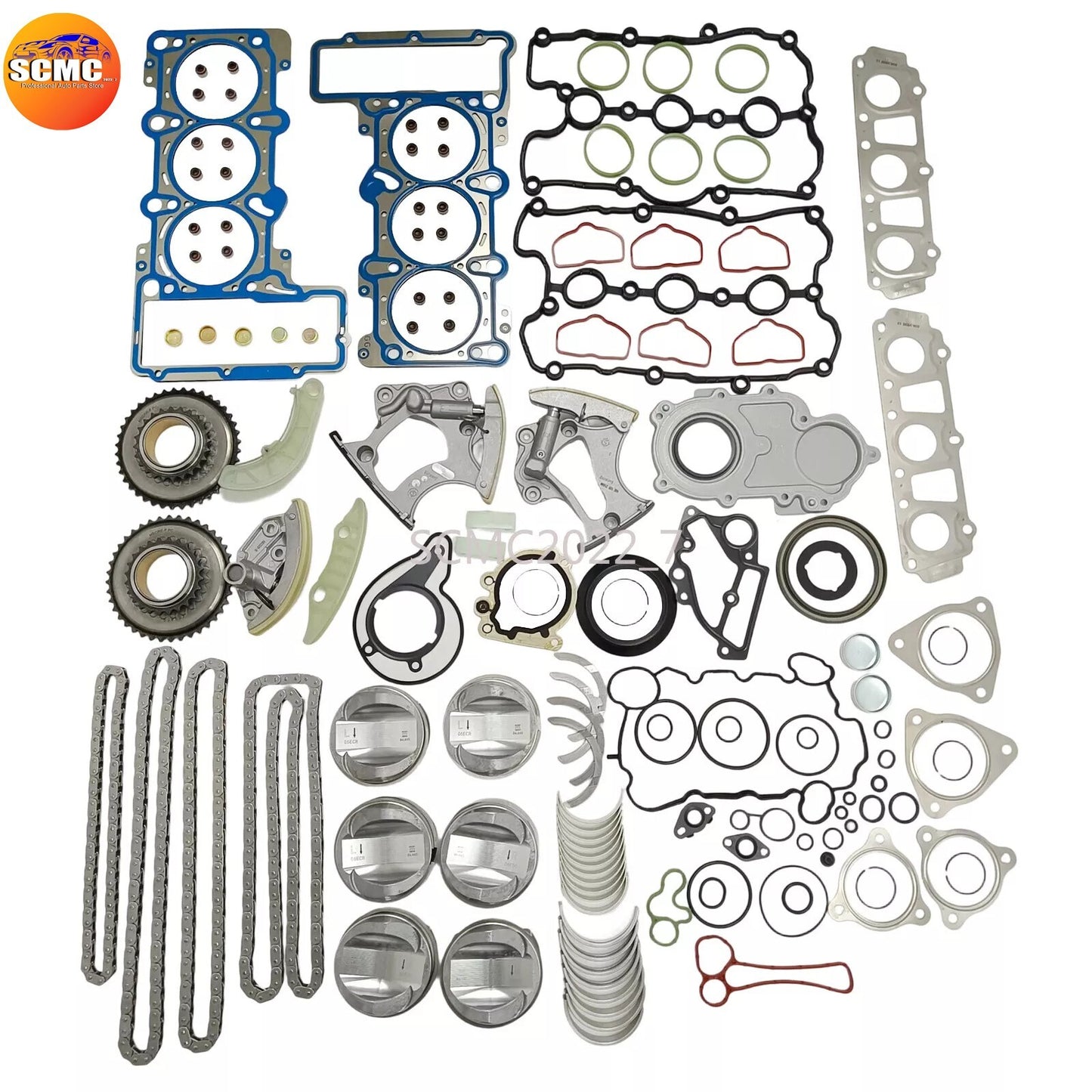 Engine Rebuilding Kit Piston Timing Kit Fit for AUDI A4 A5 Q7 for A8 3.0T CREC CRED