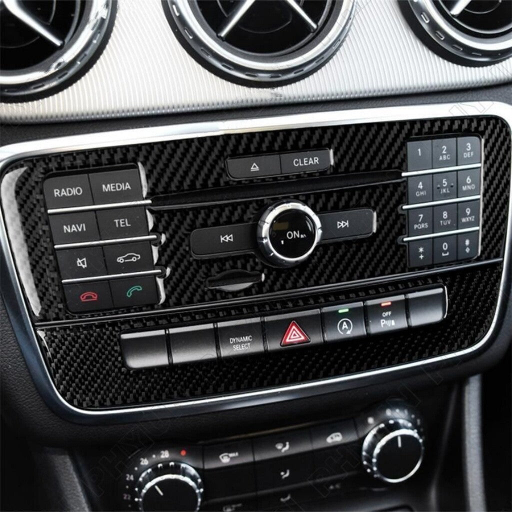 for Mercedes Benz GLA CLA Dashboard Center Console Cover Trim Carbon Fiber