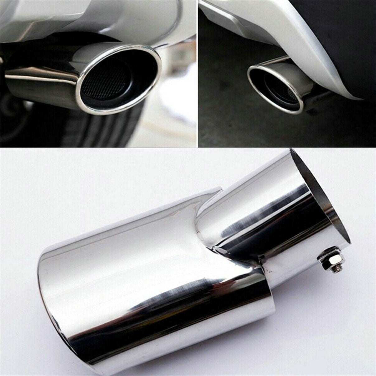 For 2014-19 for Toyota Highlander Stainless Rear Exhaust Muffler Tip End Pipe Trim