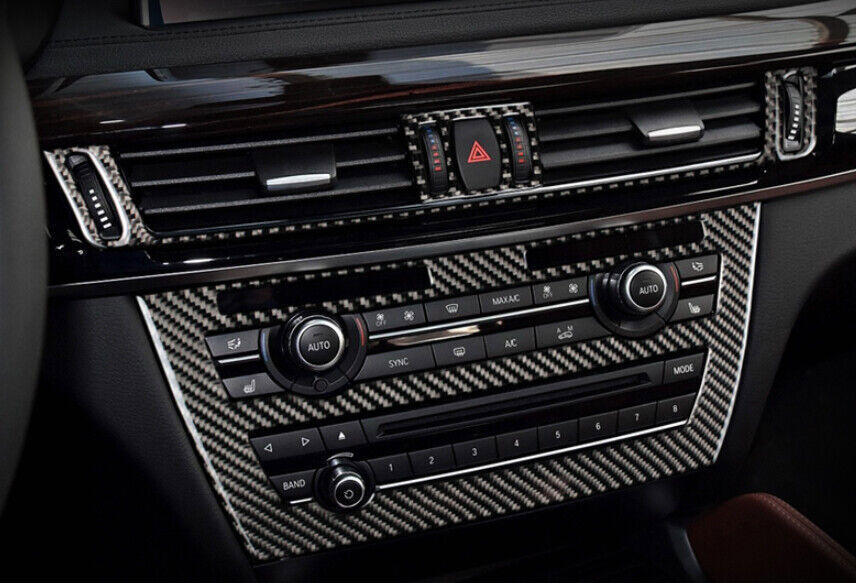 For 2014-18 for BMW X5 X6 Real Carbon Fiber Console AC Switch Control Panel Trim 1P