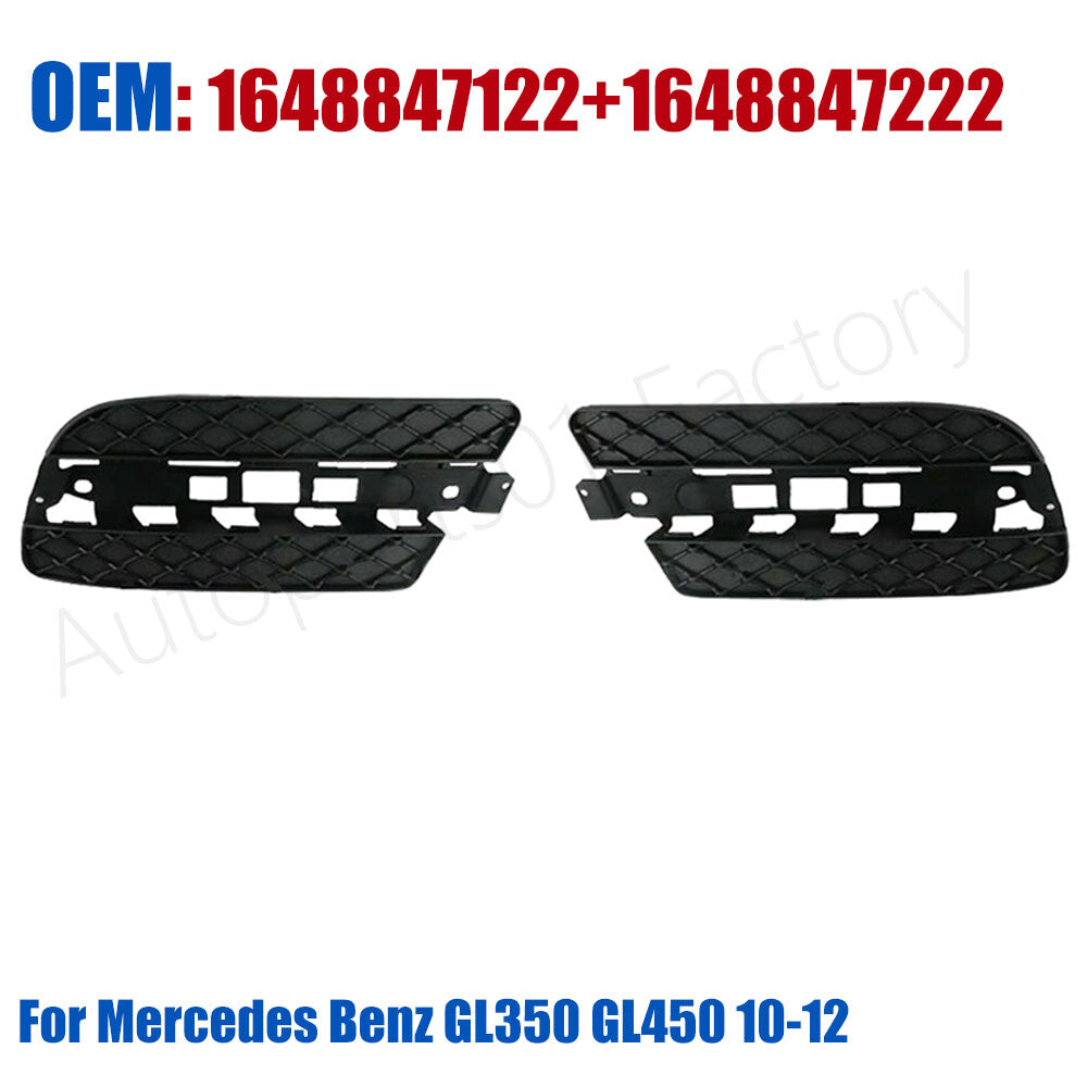 Pair Front Bumper Fog Light Cover Left Right for Mercedes GL350 GL450 10-12