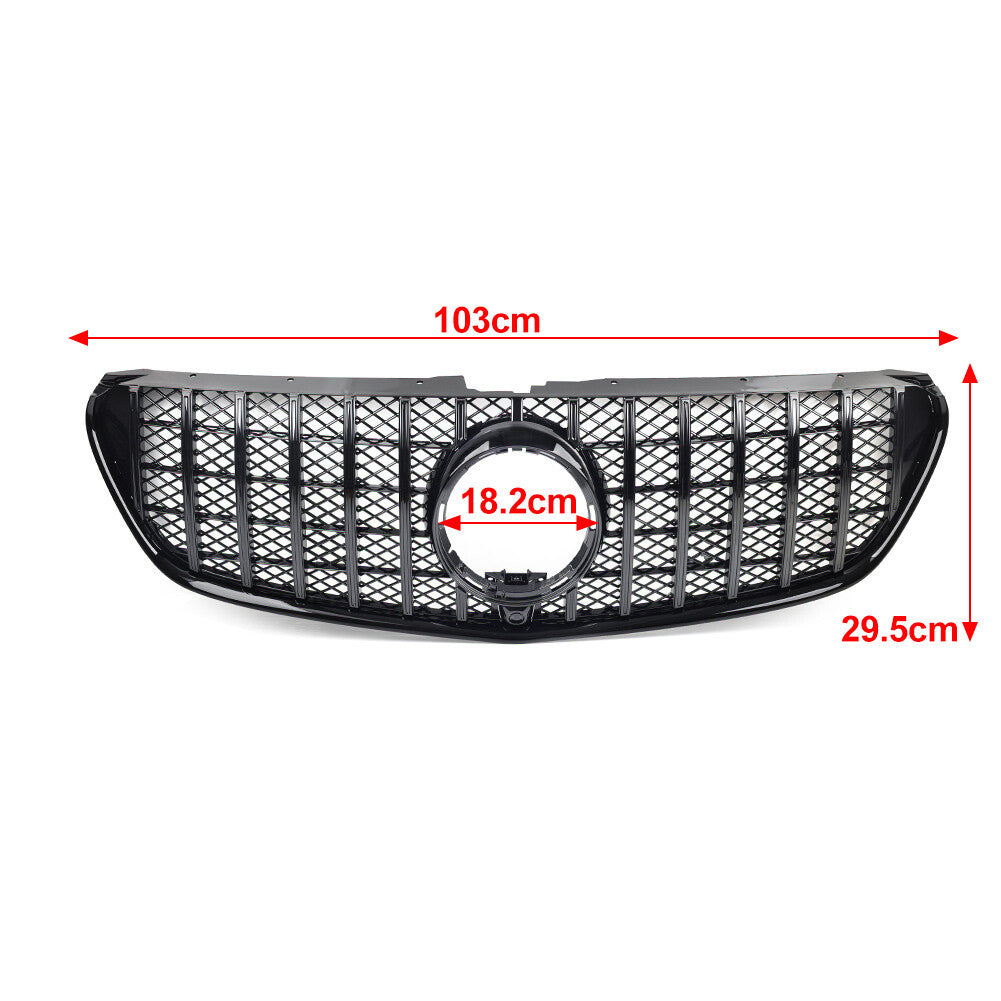 GTR Style Front Bumper Radiator Hood Grille for Benz V Class W447 2016-2020
