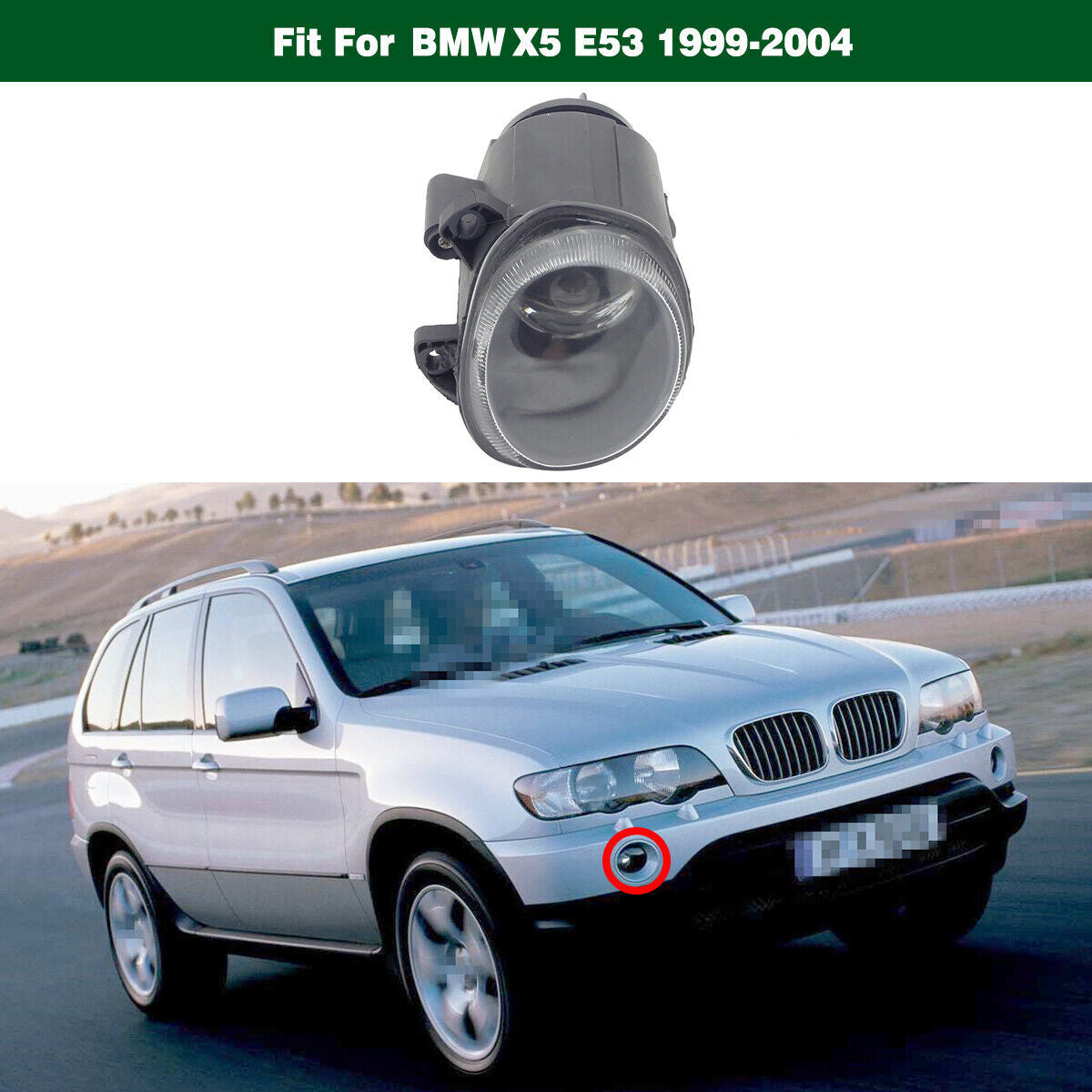 Right 63178409026 Clear Front Bumper Fog Light Lamp Fit for BMW E53 X5 1999-2004
