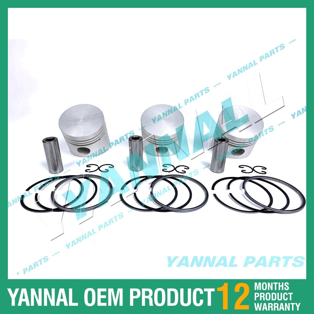 3-piece piston with piston rings + 0.5 mm for Kubota D750 engine (oversized)