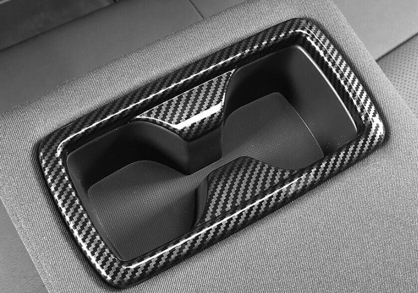 for Toyota RAV4 2019-2023 ABS Carbon Fiber INner Rear Water Cup Frame Cover Trim