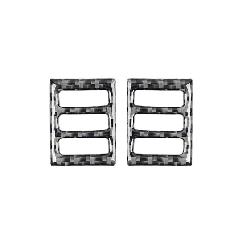 2Pcs Carbon Fiber Radio Console Buttons Cover Trim for Subaru Forester 2009-2013