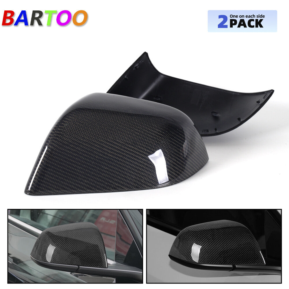 For Newest for Model 3 2017-2024 Side Mirror Covers Real Carbon Fiber 2PCS