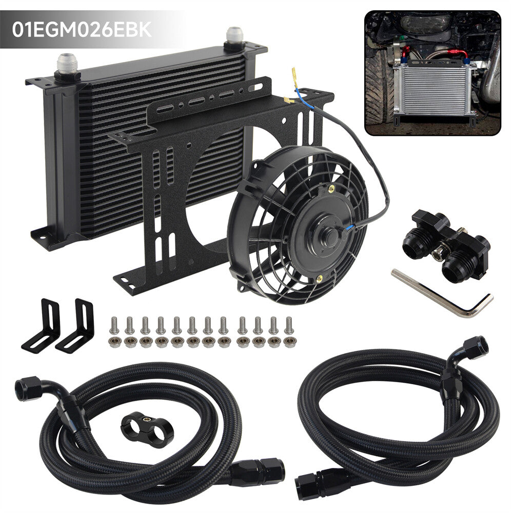 25 Row Oil Cooler Kit for BMW E36 E46 M3 E90 E92 E93 135i 335i +7'' Electric Fan