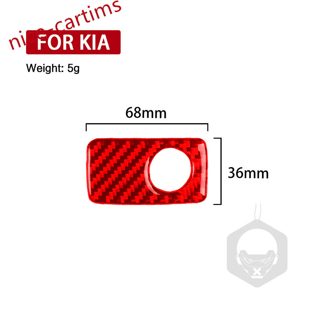 for Kia Stinger 2019+ RHD for Co -pilot Glove Box Handle Switch Trim Red Carbon Fiber
