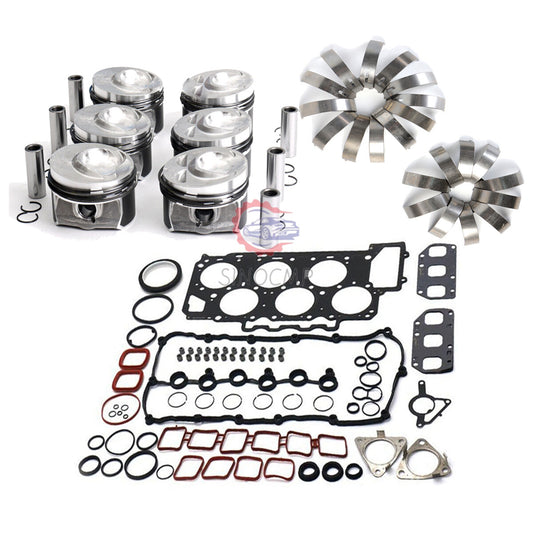 Engine Overhaul Gasket Set w/ Pistons Rings Crankshaft Main Bearing for Porsche