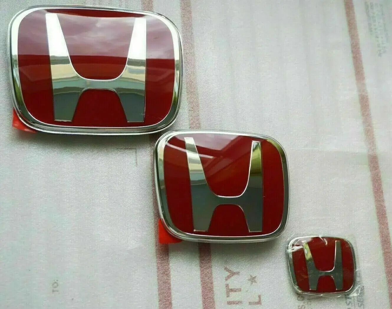 Red H badge, front and rear turning badges, 3 pieces, suitable for 2016-21 for CIVIC HATCHBACK.