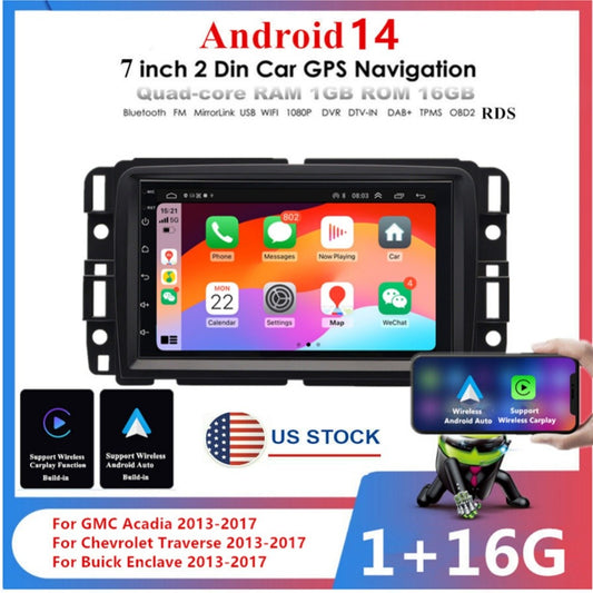 7For Android 14 Carplay Car Stereo Radio GPS for GMC for Buick Enclave 2013-2017