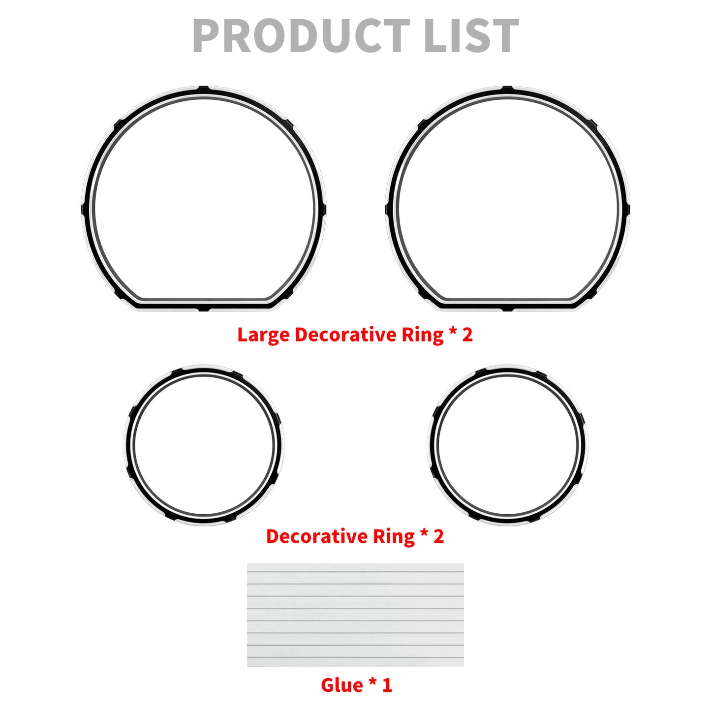 4x CNC Black Burst Instrument Gauge Bezel Board for Harley Electra Glide 2014-23