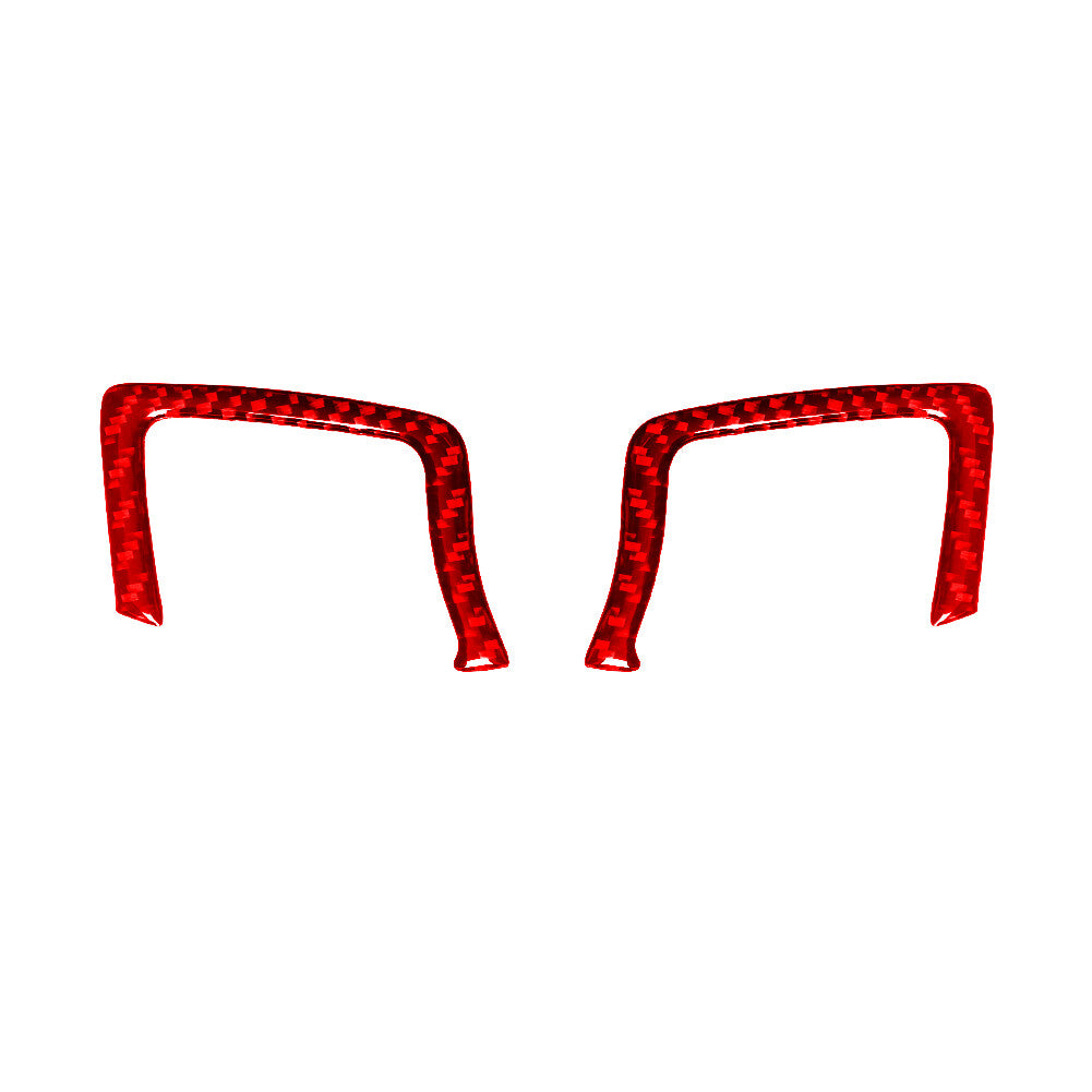 2x Red Carbon Fiber Front Door Handle Cover Trim for Land Rover Discovery Sport