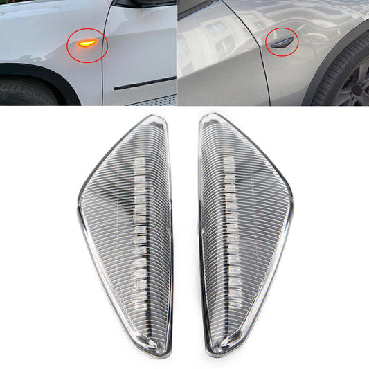 Dynamic LED Side Marker Turn Signal Light for BMW F25 E70 E71 X3 E72 X5 X6 Clear