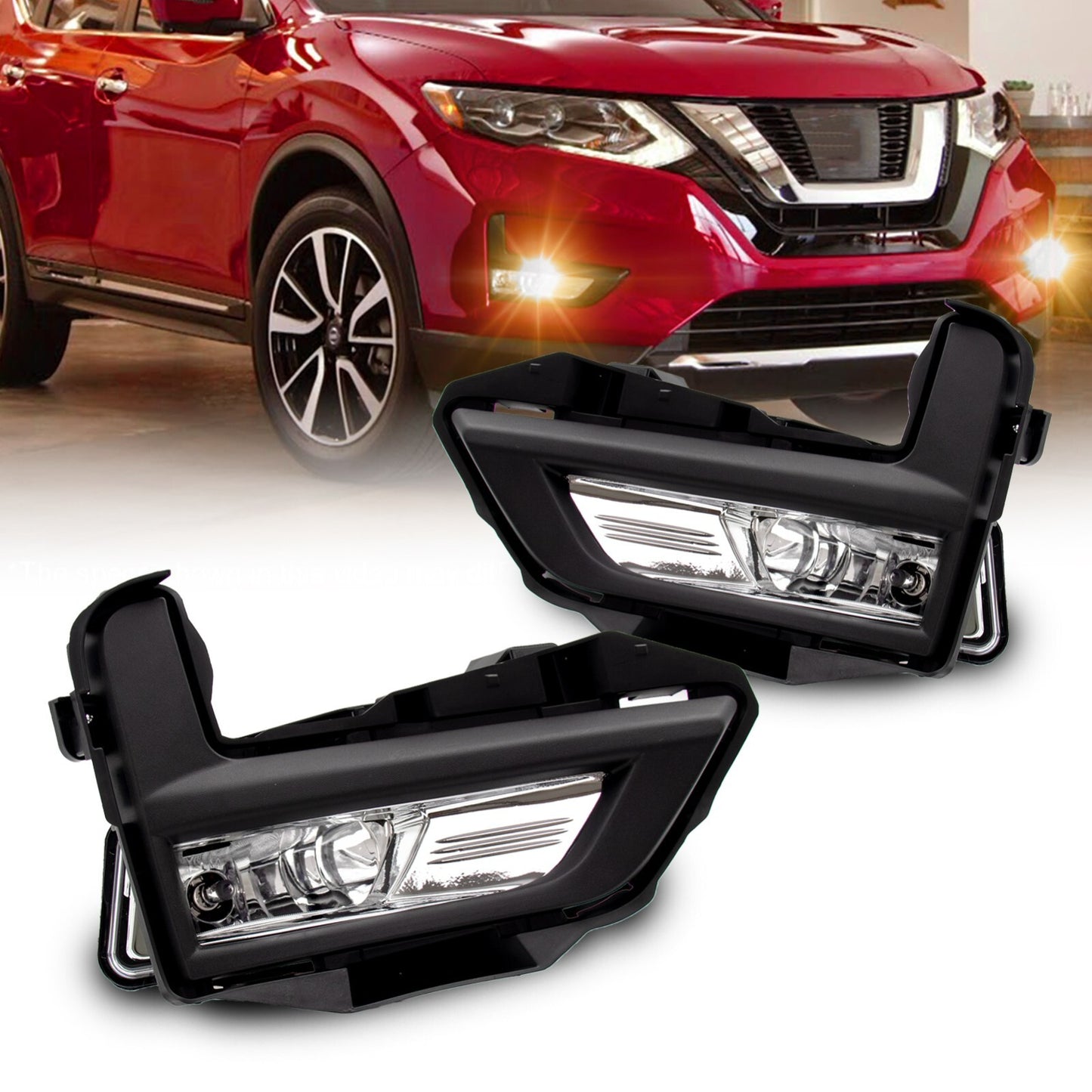 Fog light assembly suitable for 2017-2020 for Nissan ROGUE/X-TRAIL L+R (clear).
