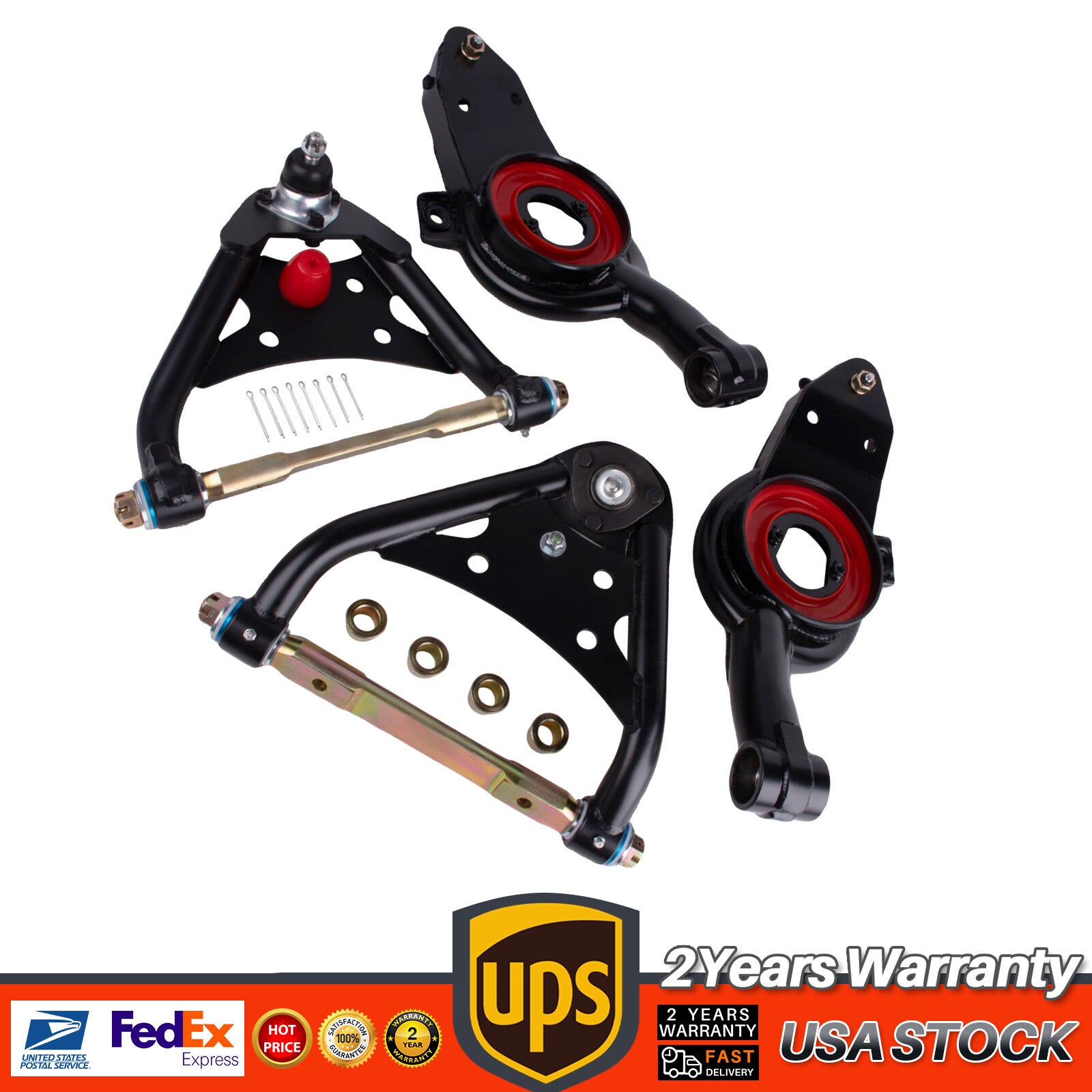 4x Front Upper Lower Control Arm Kit for Chevrolet Impala 65-70 Caprice 66-70