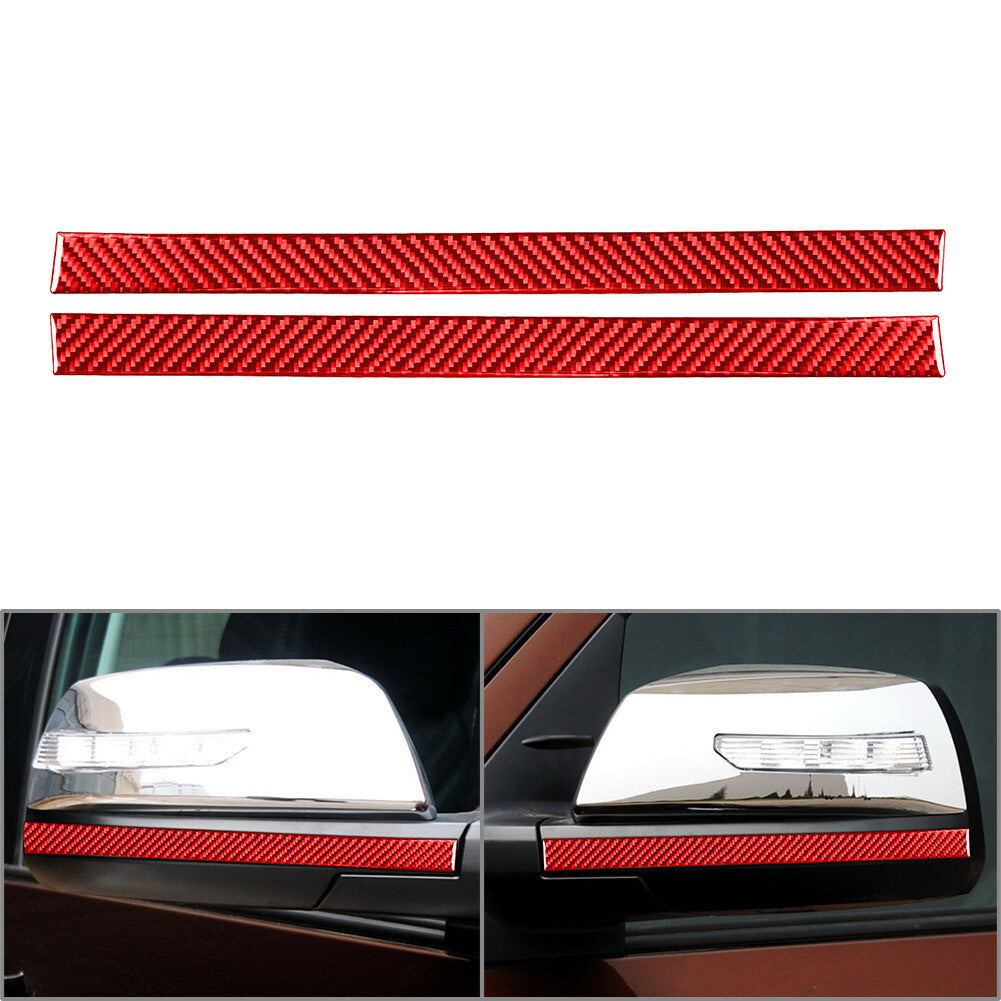 2PCS Rearview Mirror Anti-Scratch Strip Trim Fit for Toyota Tundra 2014-2021 Red